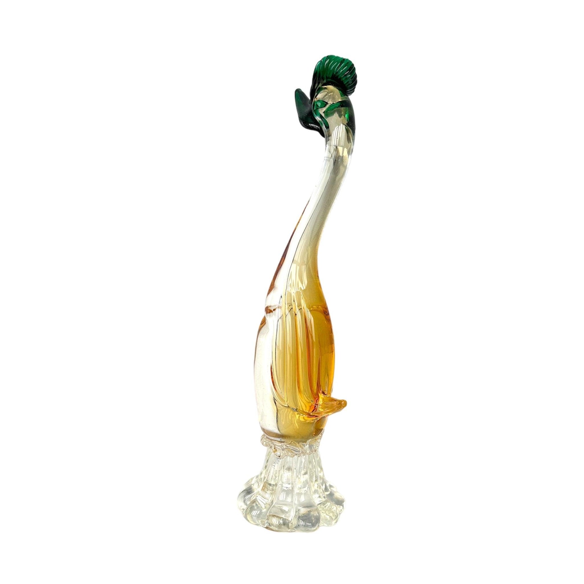 Murano Hand-Blown Italian Art Glass Duck Figurine - Exquisite Vintage Collectible!