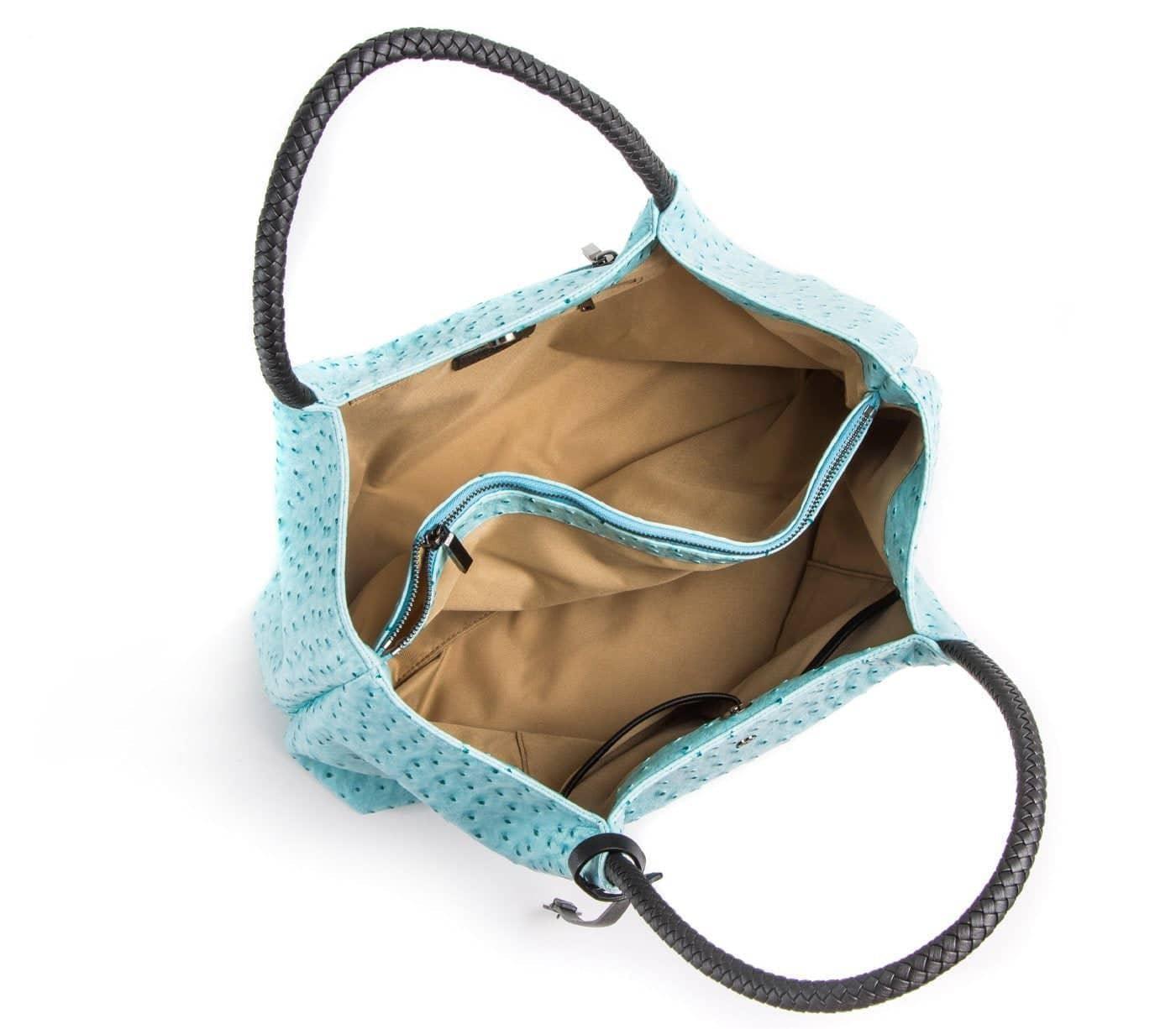 Naomi - Light Blue Vegan Leather Tote Bag