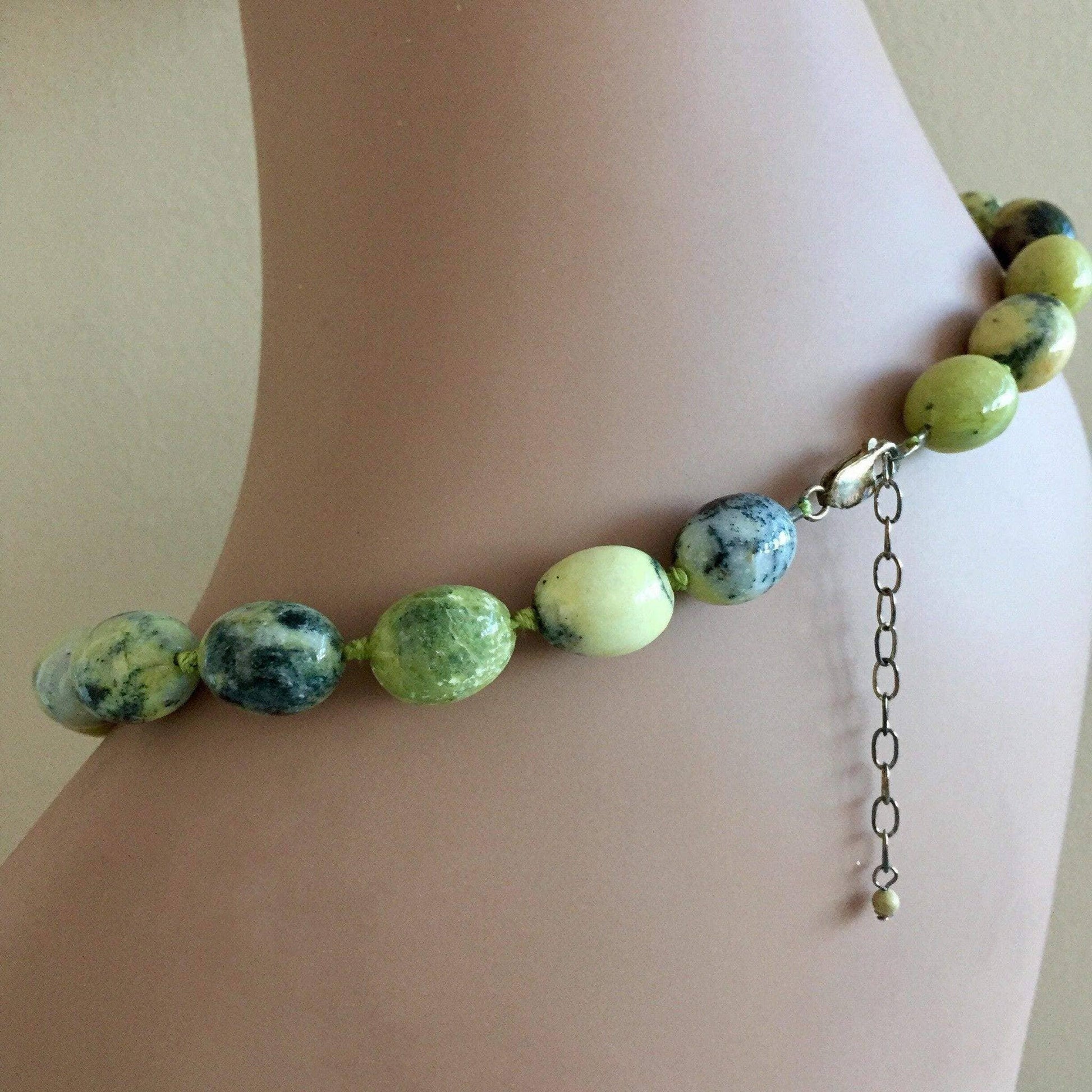 Natural Moss Agate Bead Necklace