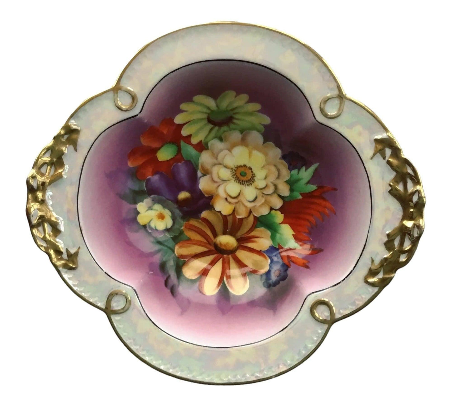 Noritake, Hand Painted Florals Decorative Vintage Porcelain Bowl