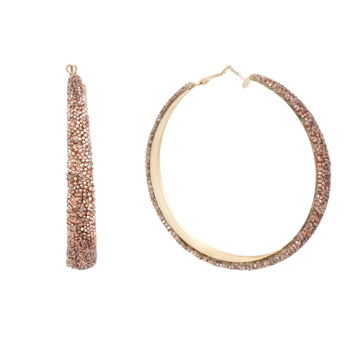 Hoops Rose Gold Crusted Gold Earrings for Women