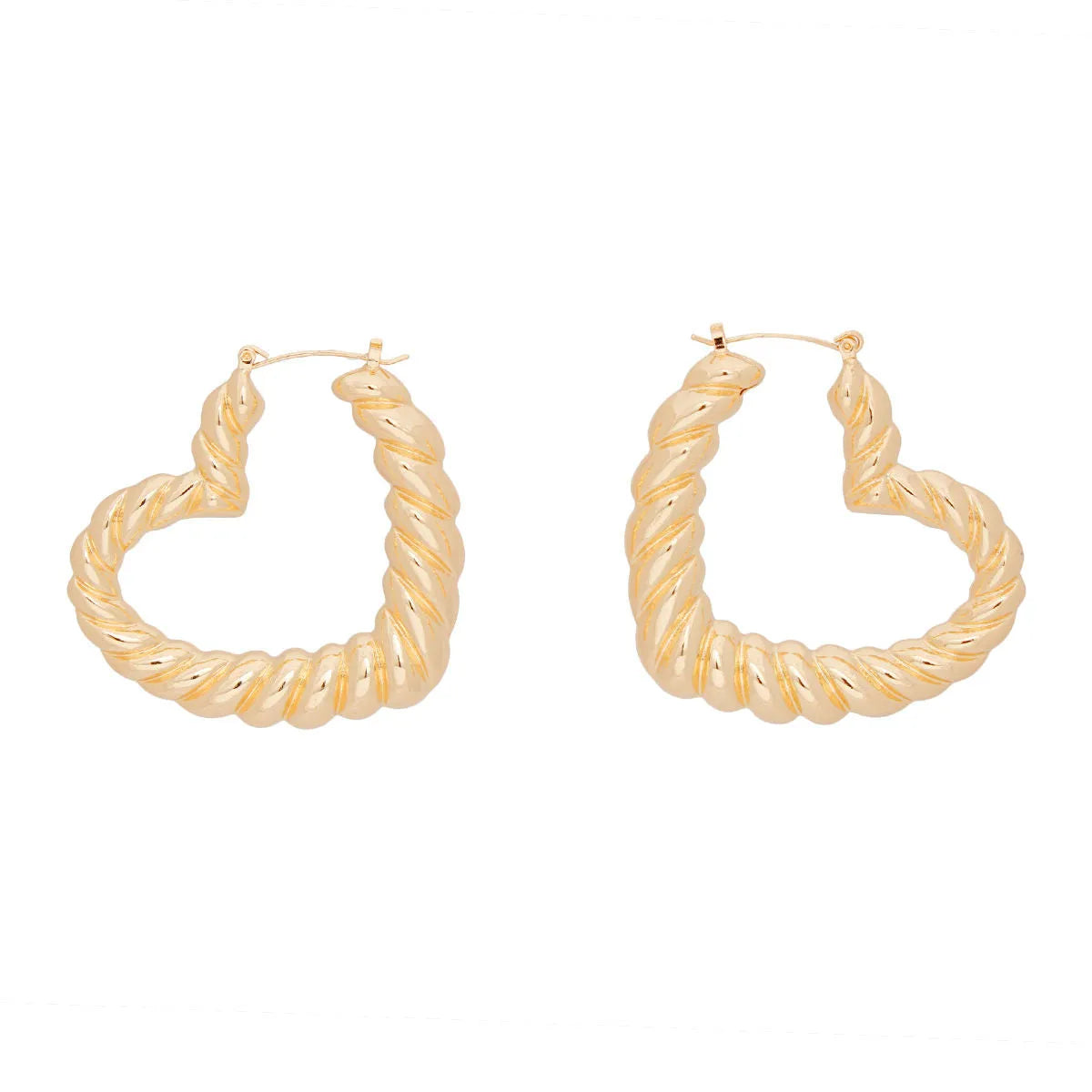 Heart Hoops: Perfect Daily Look and Outfit Boost Gold Earrings