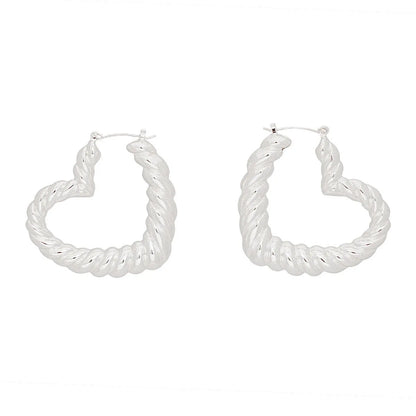 Heart Hoops: Perfect Daily Look and Outfit Boost Silver Earrings