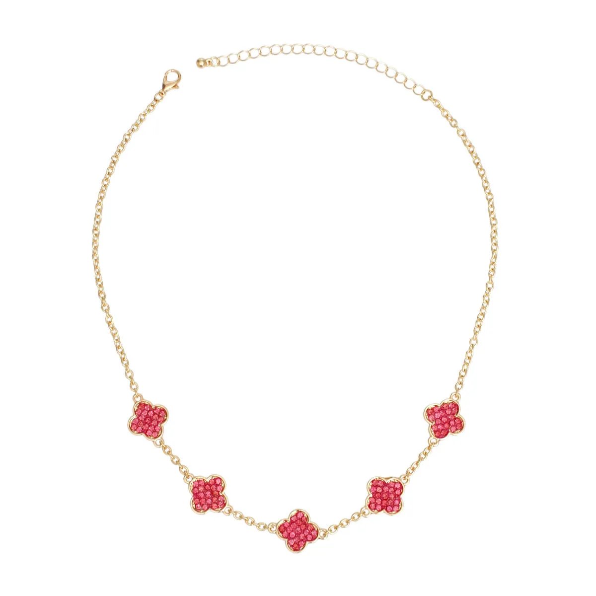 Blush Hour: Rose Quartz Gold Quatrefoil Necklace