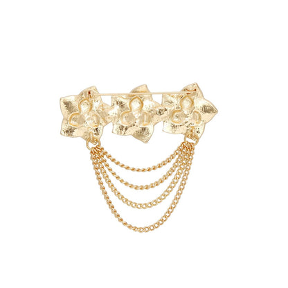 Elevate Your Look with Our Timeless Camellia Gold Chain Brooch