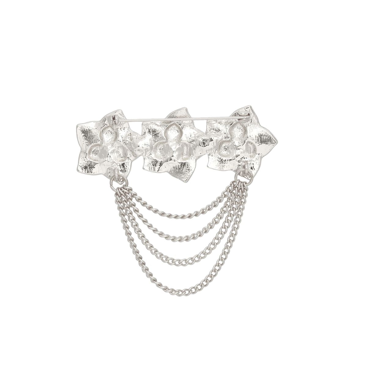 Elevate Your Look with Our Timeless Camellia Silver Chain Brooch