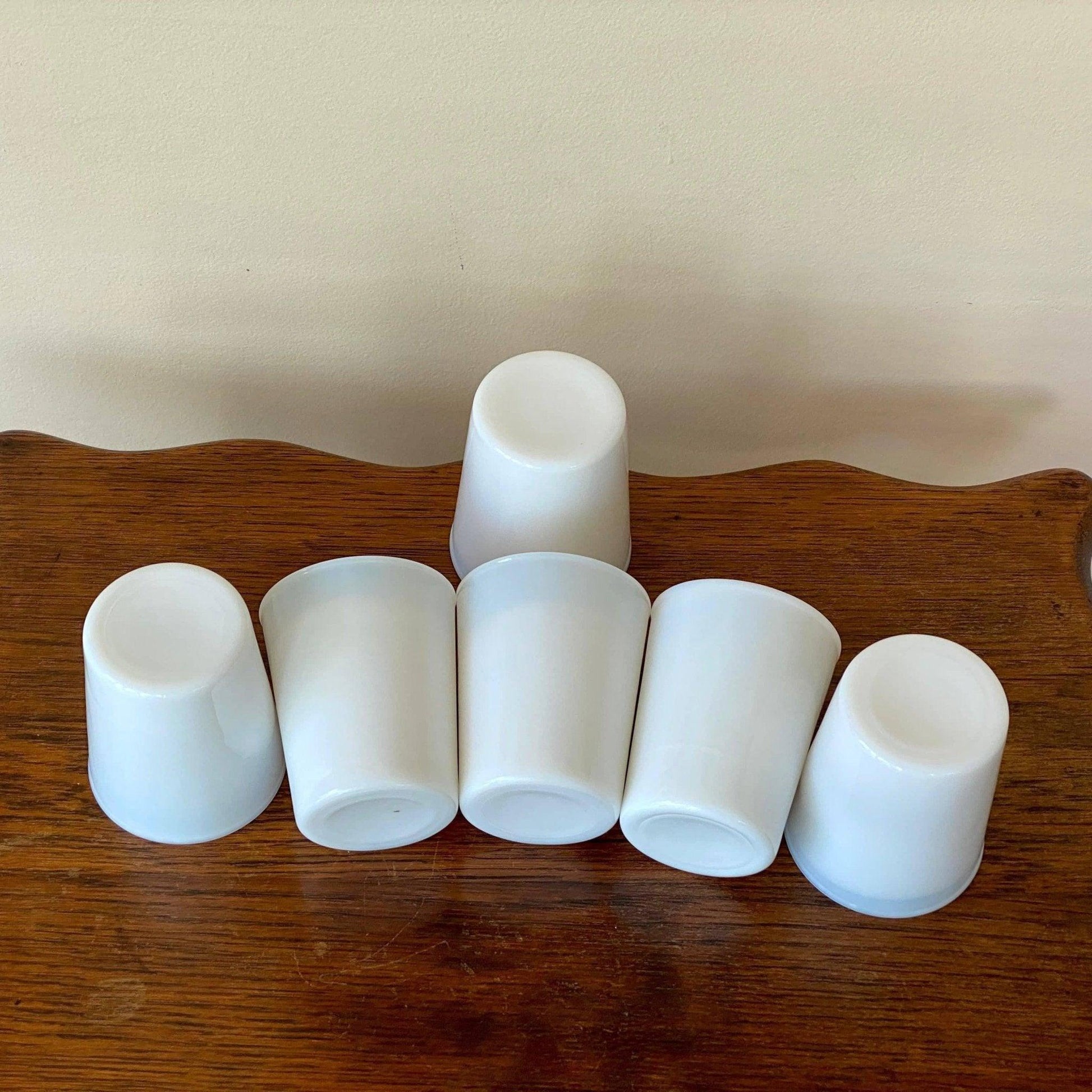Opalescent-white Milk Glass Tumblers - Vintage