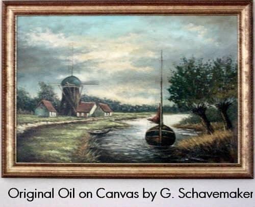 Original Dutch Landscape Oil Painting G. Schavemaker