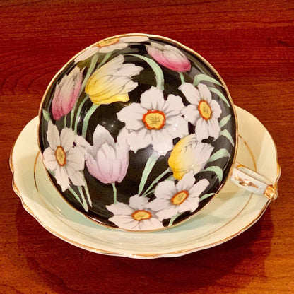 Paragon Fine Bone China Vintage Teacup & Saucer Set Floral Scape
