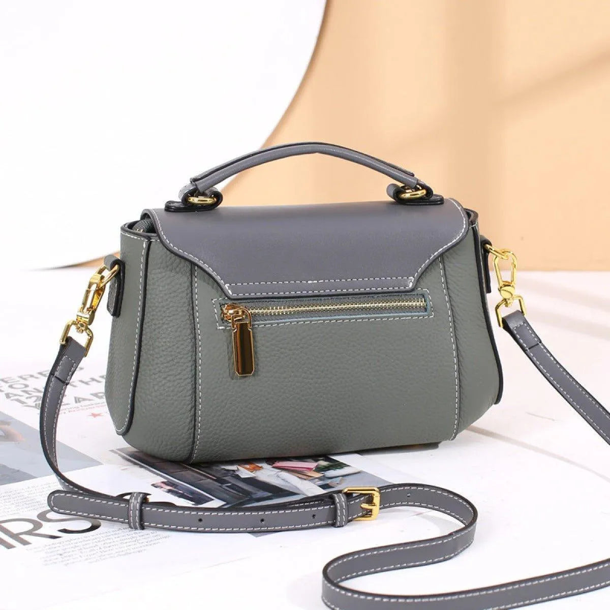 Patchwork Shoulder Bag Zipper Handbag