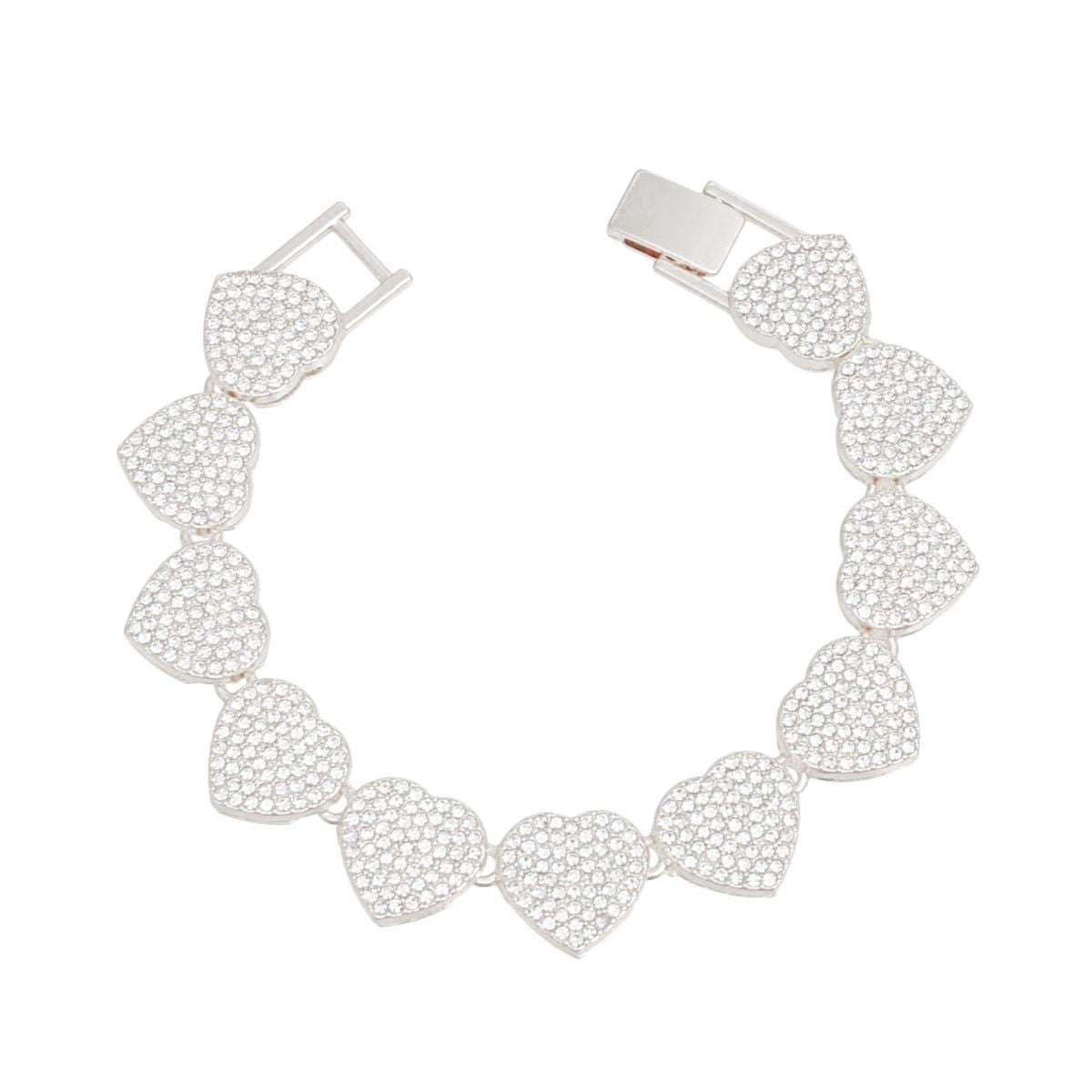 Silver Pave Heart Bracelet – Dazzle & Shine Pinktown