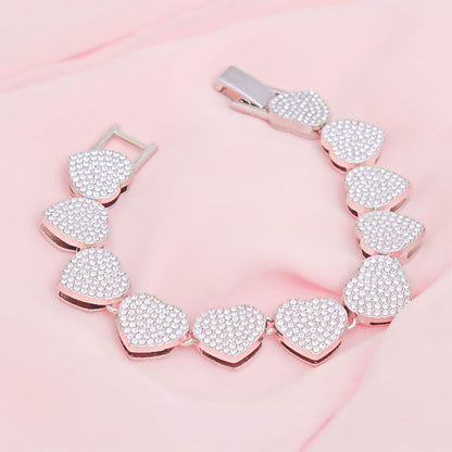 Silver Pave Heart Bracelet – Dazzle & Shine Pinktown