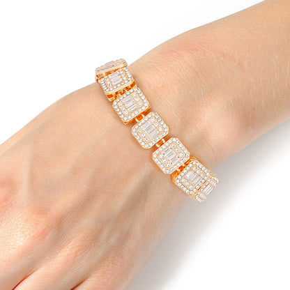 Gold Square Halo Bracelet – Luxe & Bold Pinktown