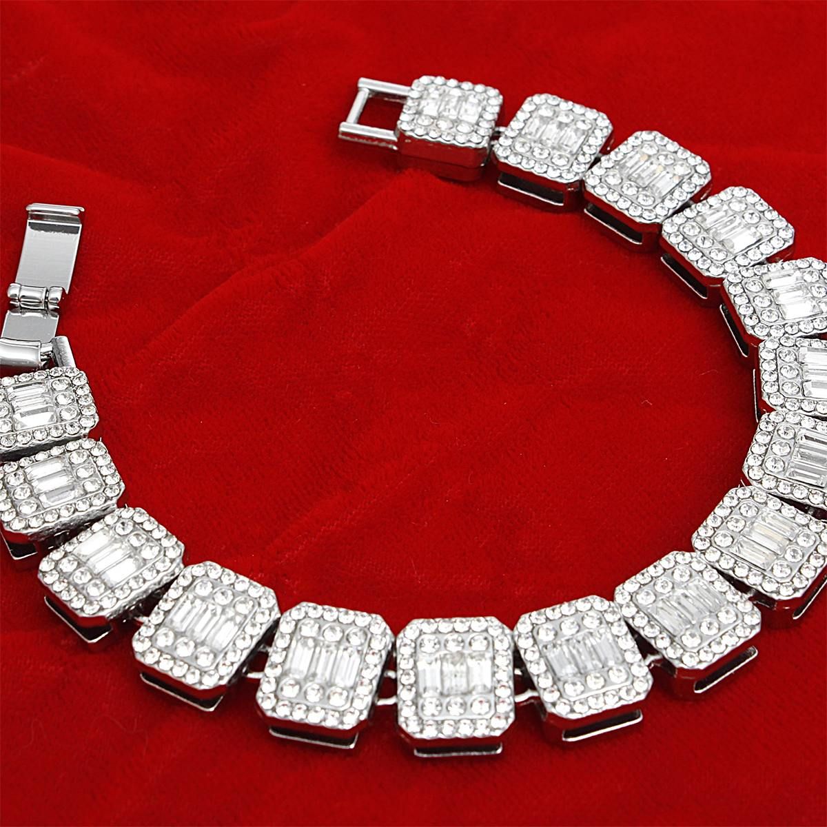 Silver Square Halo Bracelet – Bold & Chic Pinktown