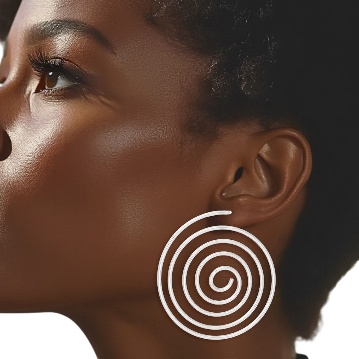 Silver Spiral Hoop Earrings - Modern Fashion Jewelry Pinktown