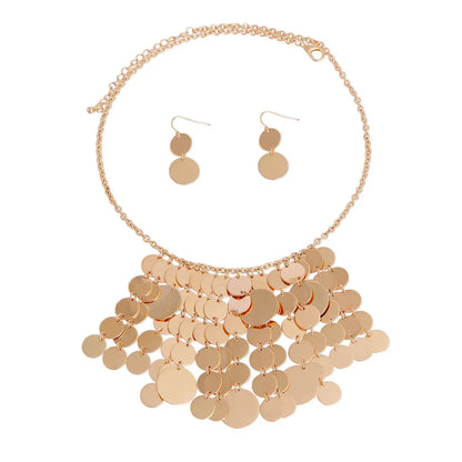 Enhance Your Style: Reflect Gold Thin Disc Necklace Set