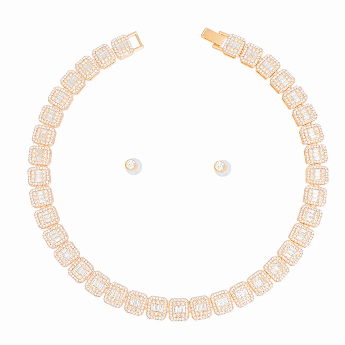 Gold Square Halo Necklace – Luxe Style
