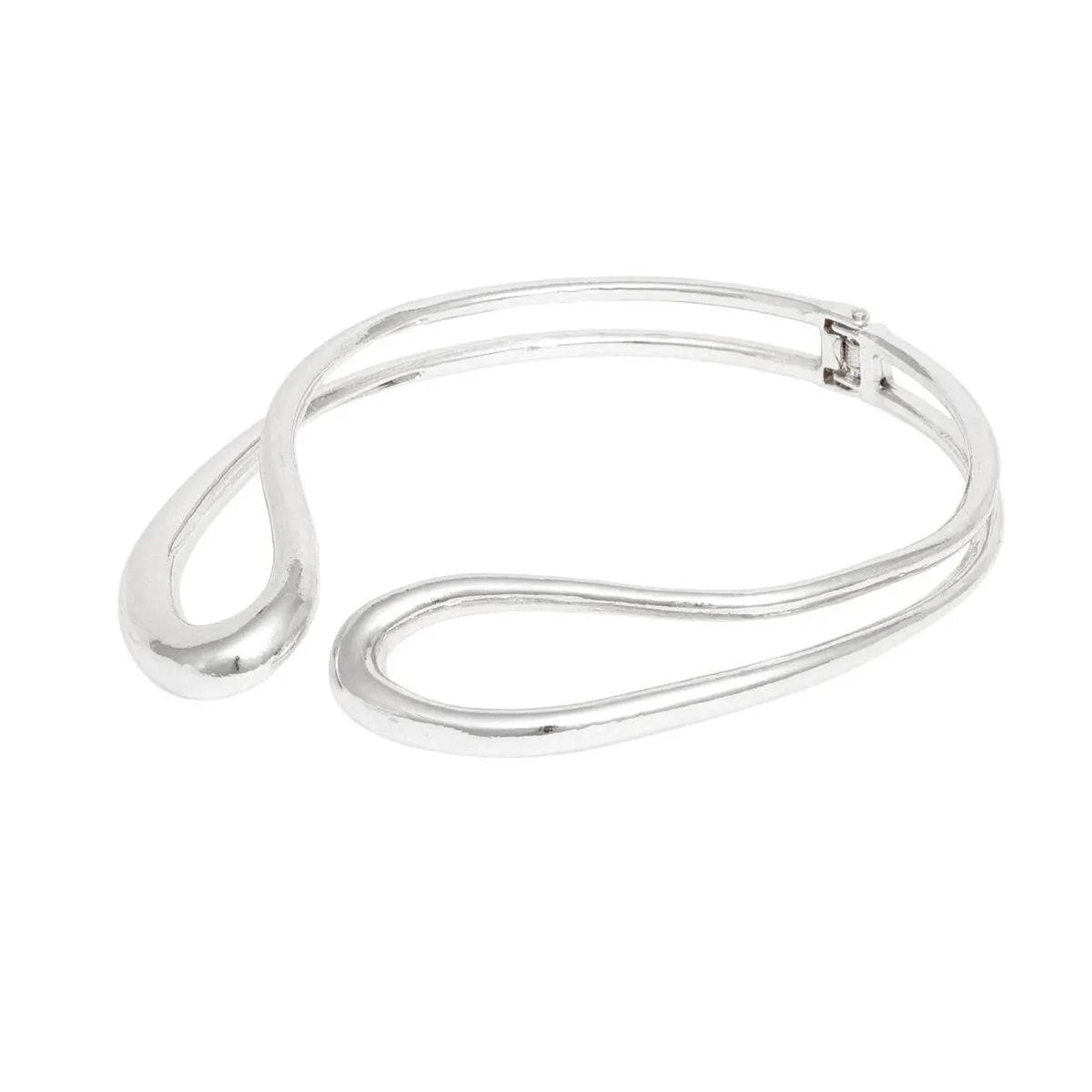 Chunky Silver Looped Choker Collar Necklace Set – Rigid Design Statement