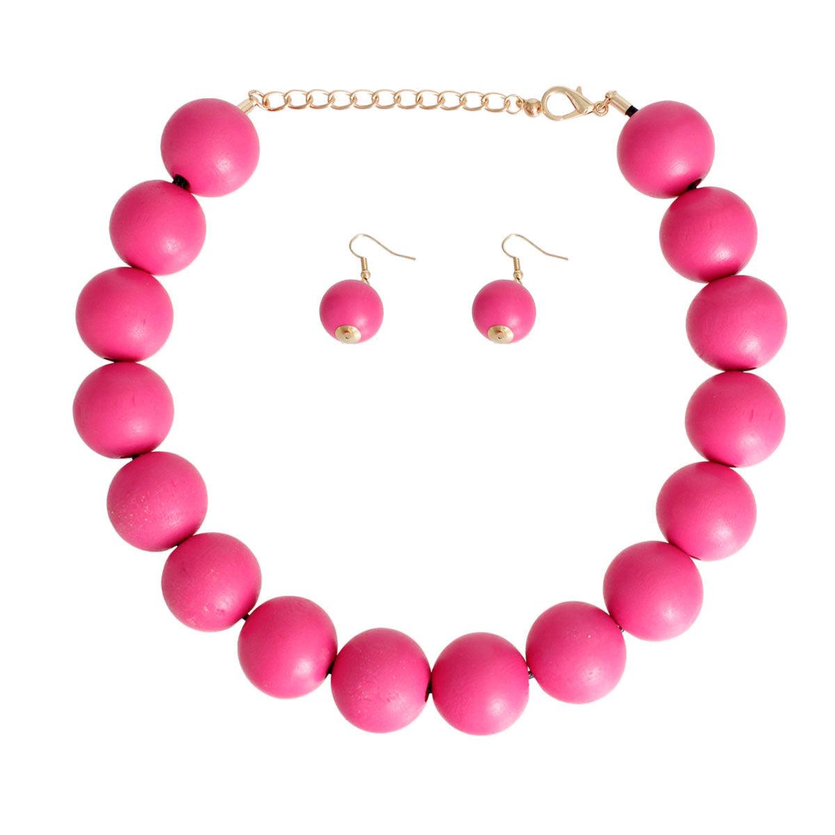 Pink-delish Bead Necklace Set: Shop Now