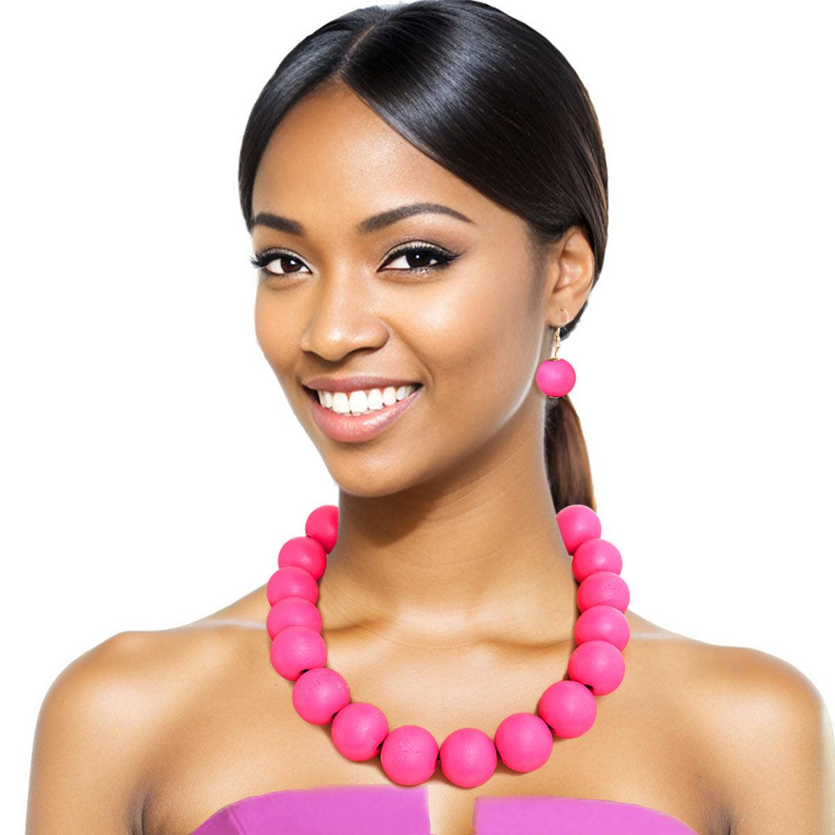 Pink-delish Bead Necklace Set: Shop Now