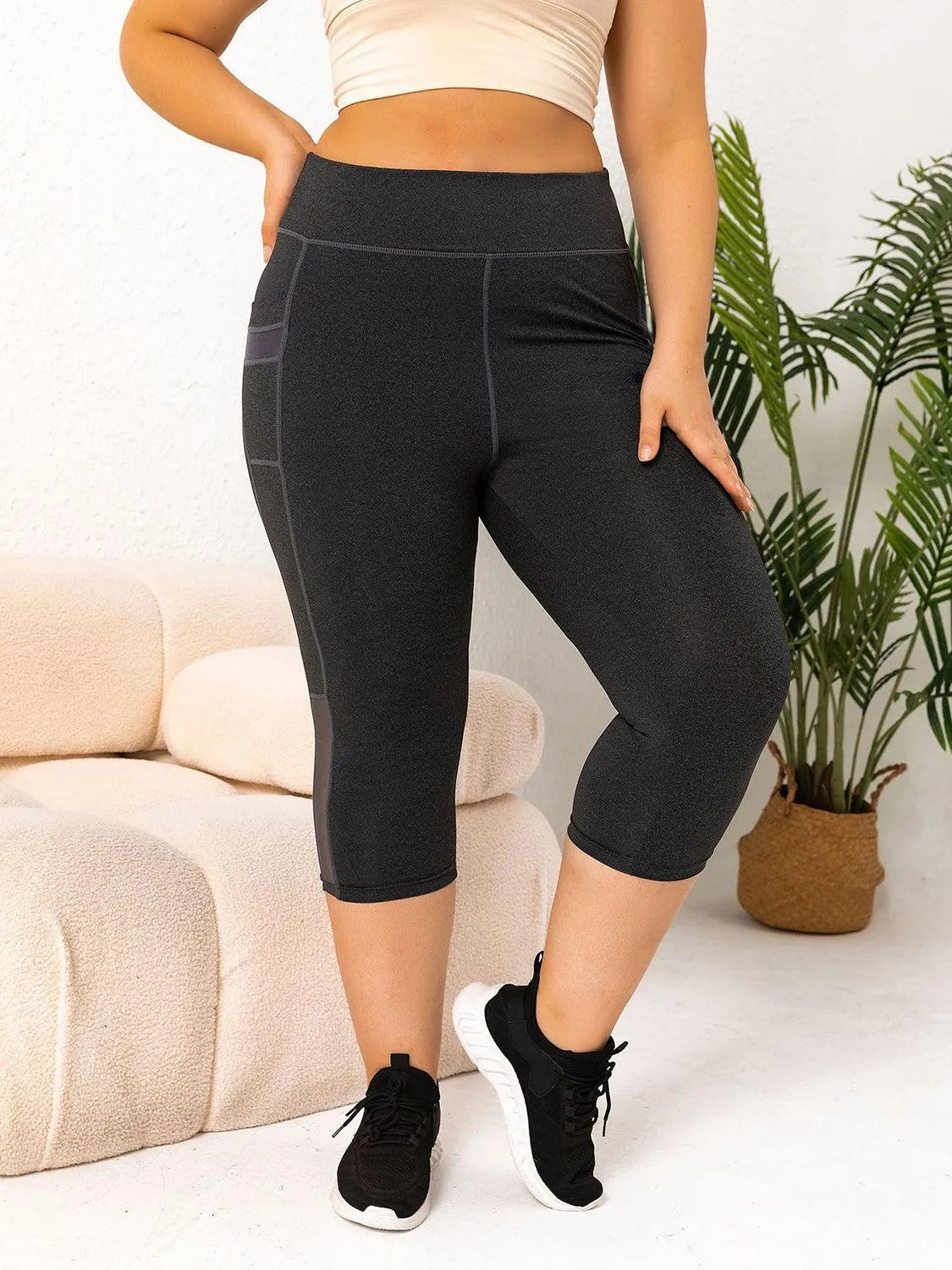 Plus Size Pocketed High Waist Active Ladies Leggings