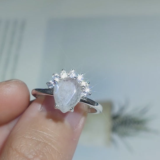 Moonstone Ring – Sterling Silver Natural Gem for Women