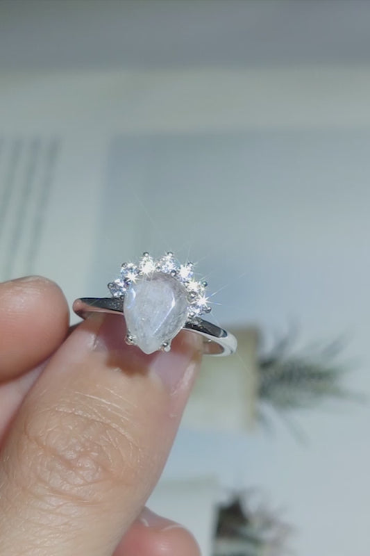 Moonstone Ring – Sterling Silver Natural Gem for Women