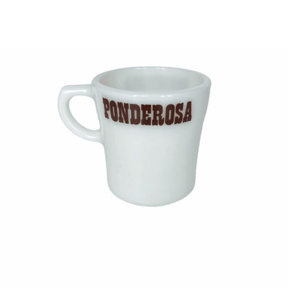 Pyrex Glass Advertising Coffee Mug Ponderosa Logo