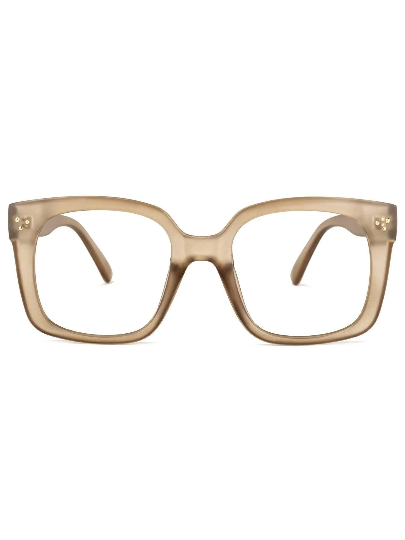 Rectangle Acetate Eyeglasses Frame Tan