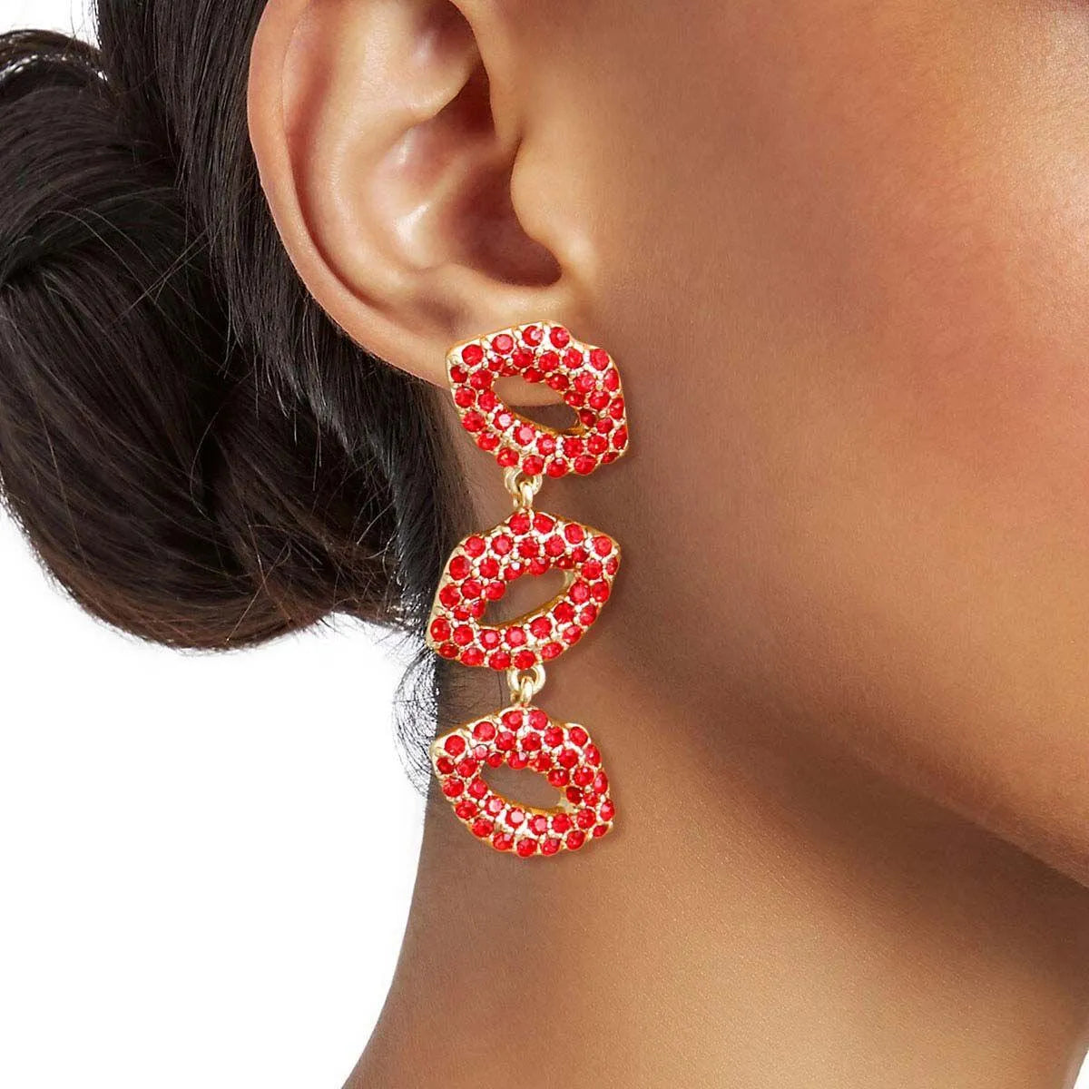  Wiwpar Fashion Long Chain Tassel Earrings Studded