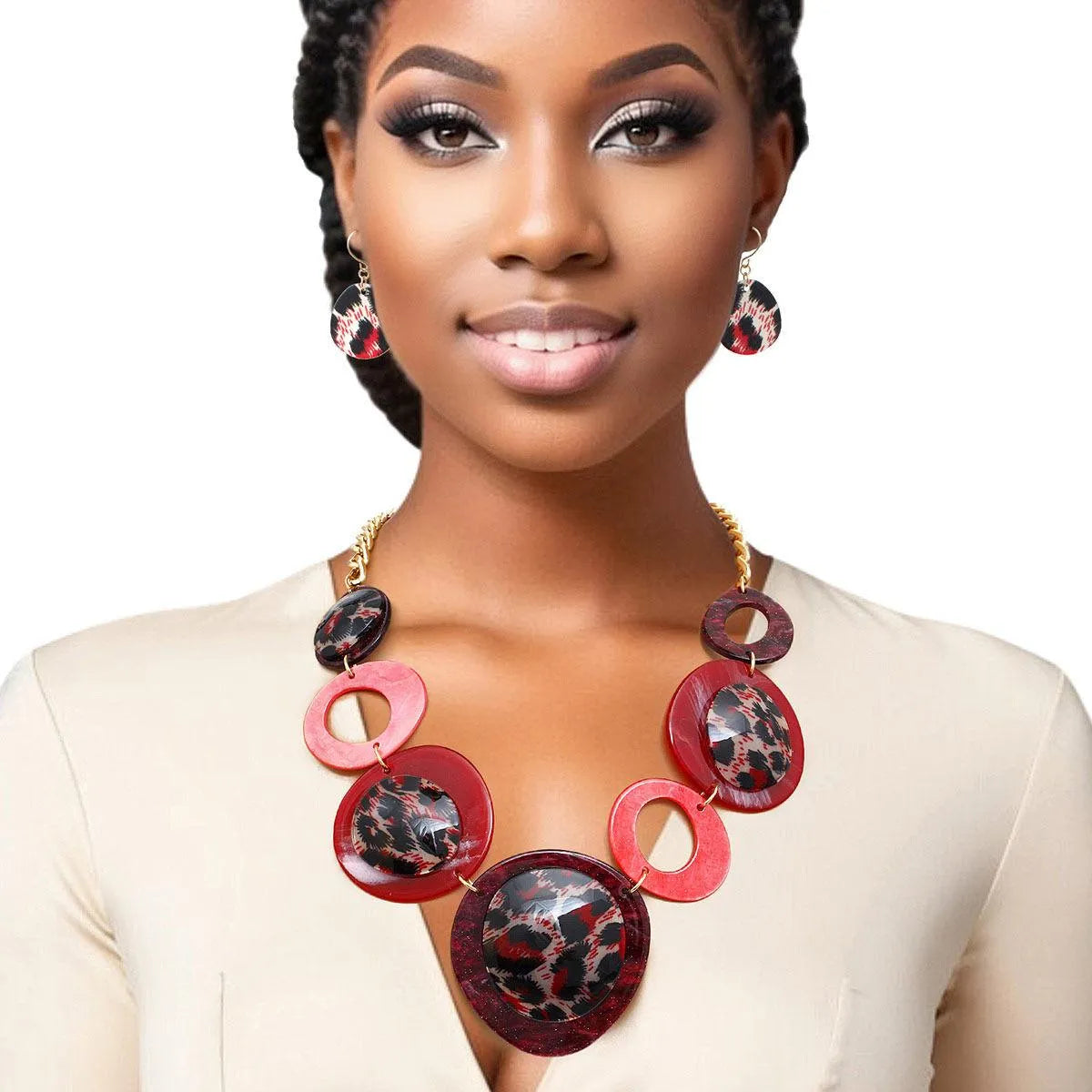 Red Necklace Set for Atomic Style Fashion Lovers