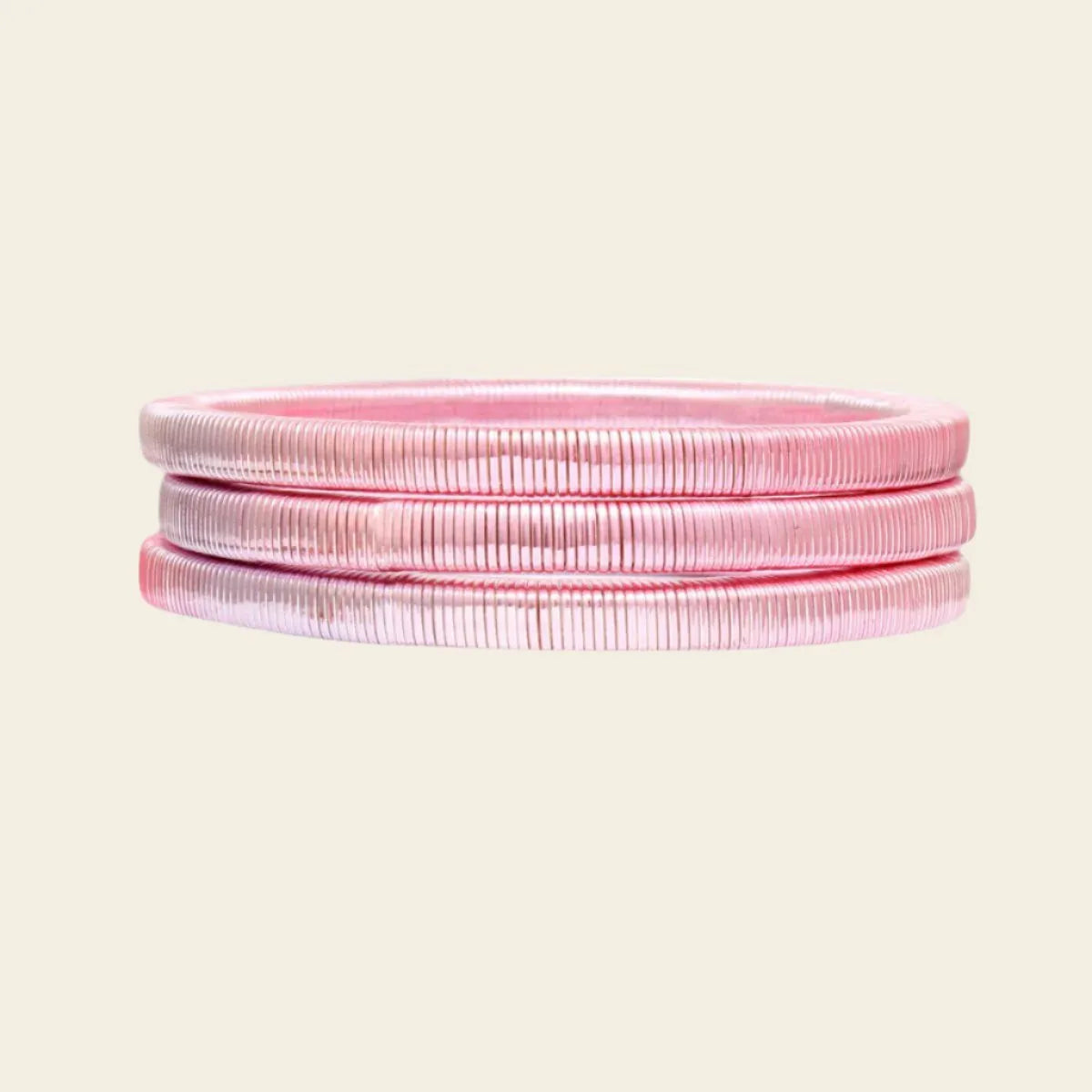 Glam Up: Pink/Silver Snake Chain Bracelets Set of 3, Nickel-Free & Cadmium-Free