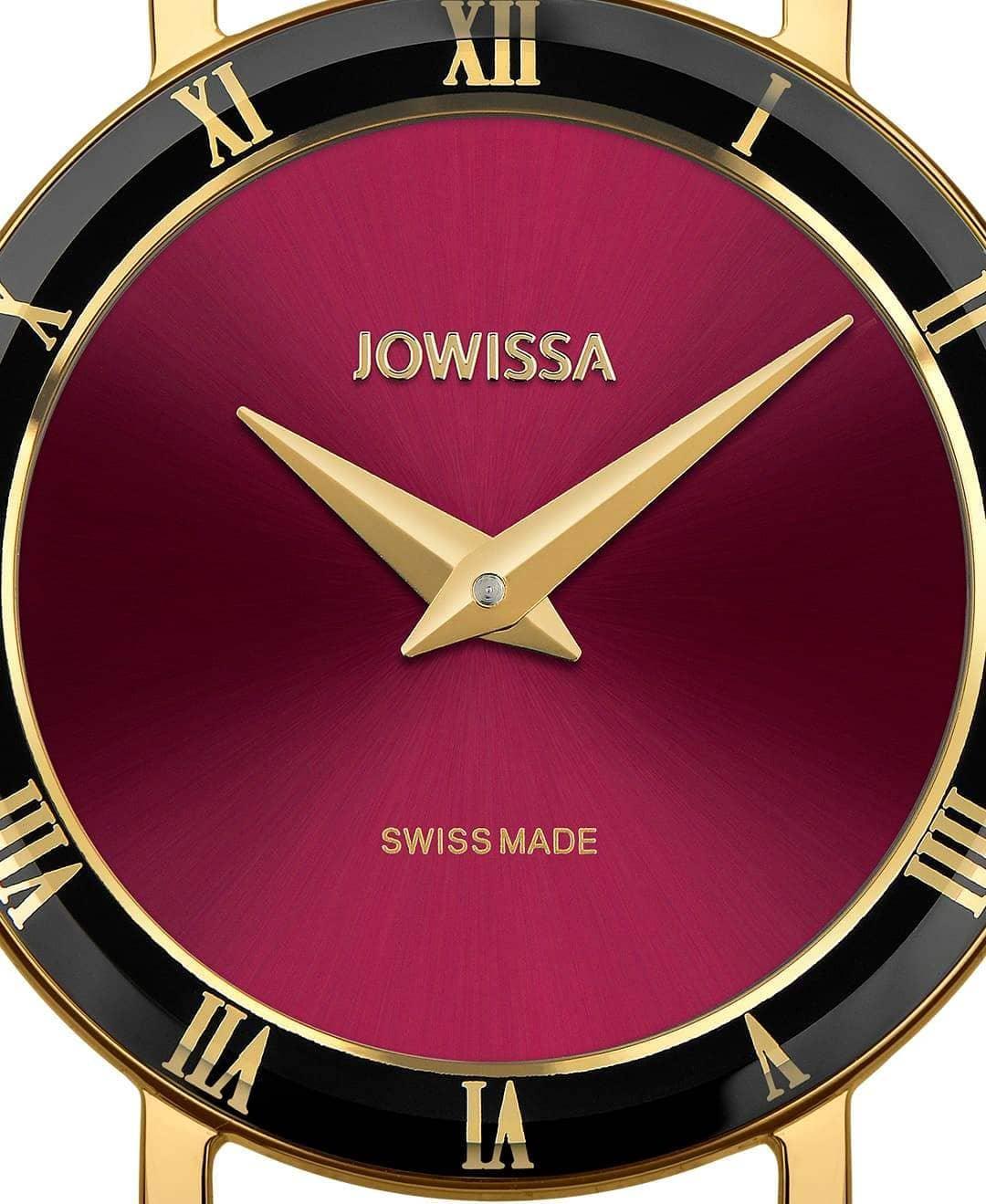 Roma Swiss Ladies Watch Gold Tone Bordeaux Face J2.291.S