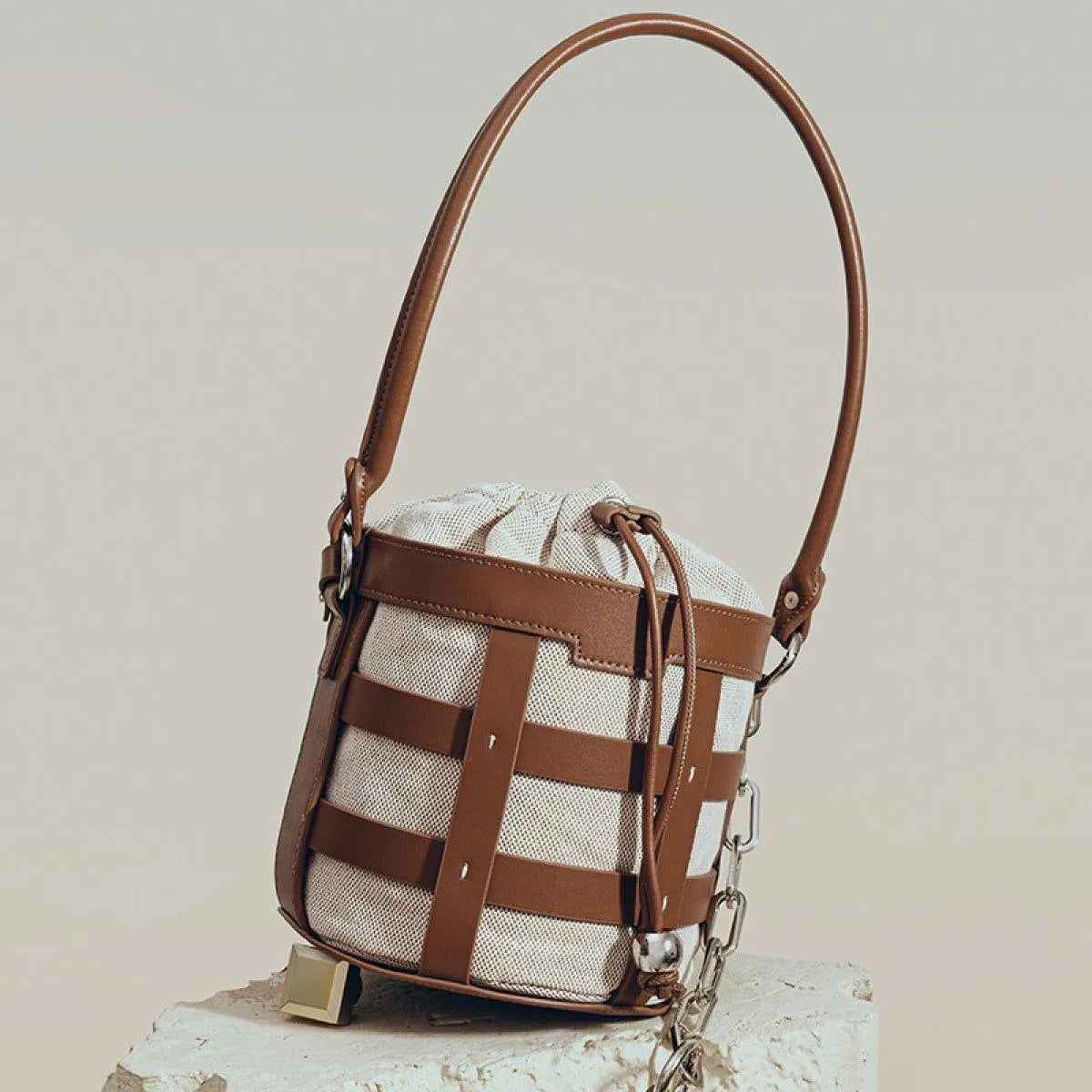 Round Bucket Shoulder Bag