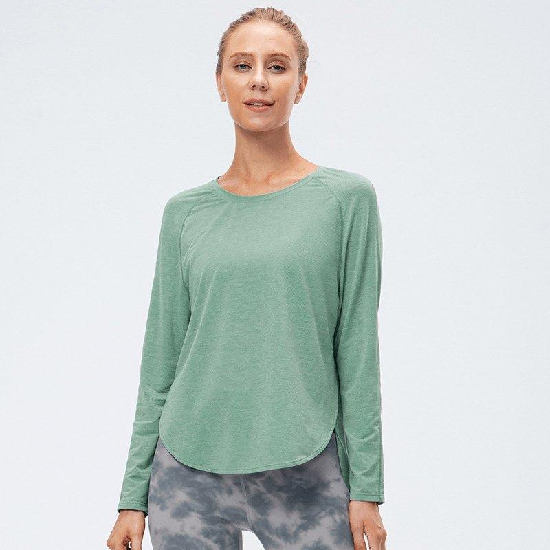 Round Neck Long Sleeve Active Top