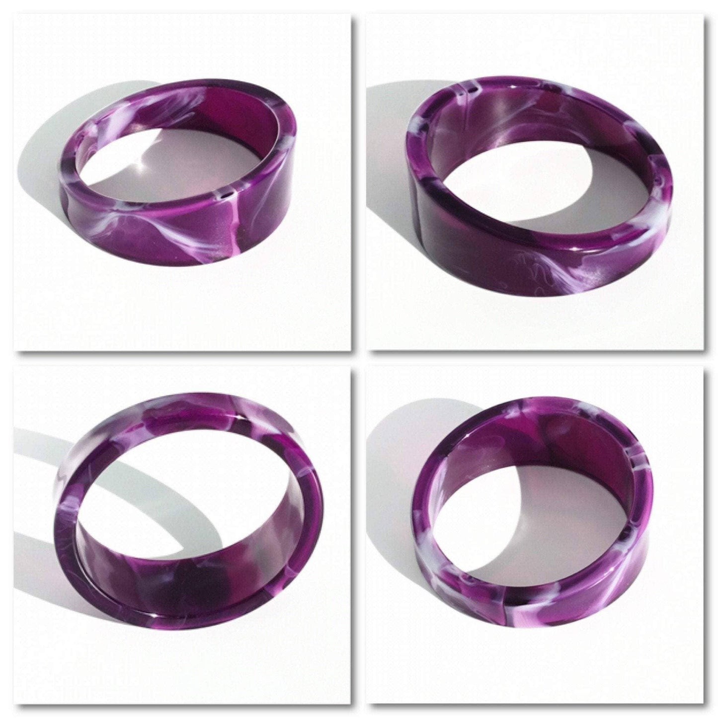 Scrumptious purple marbled vintage lucite bangle