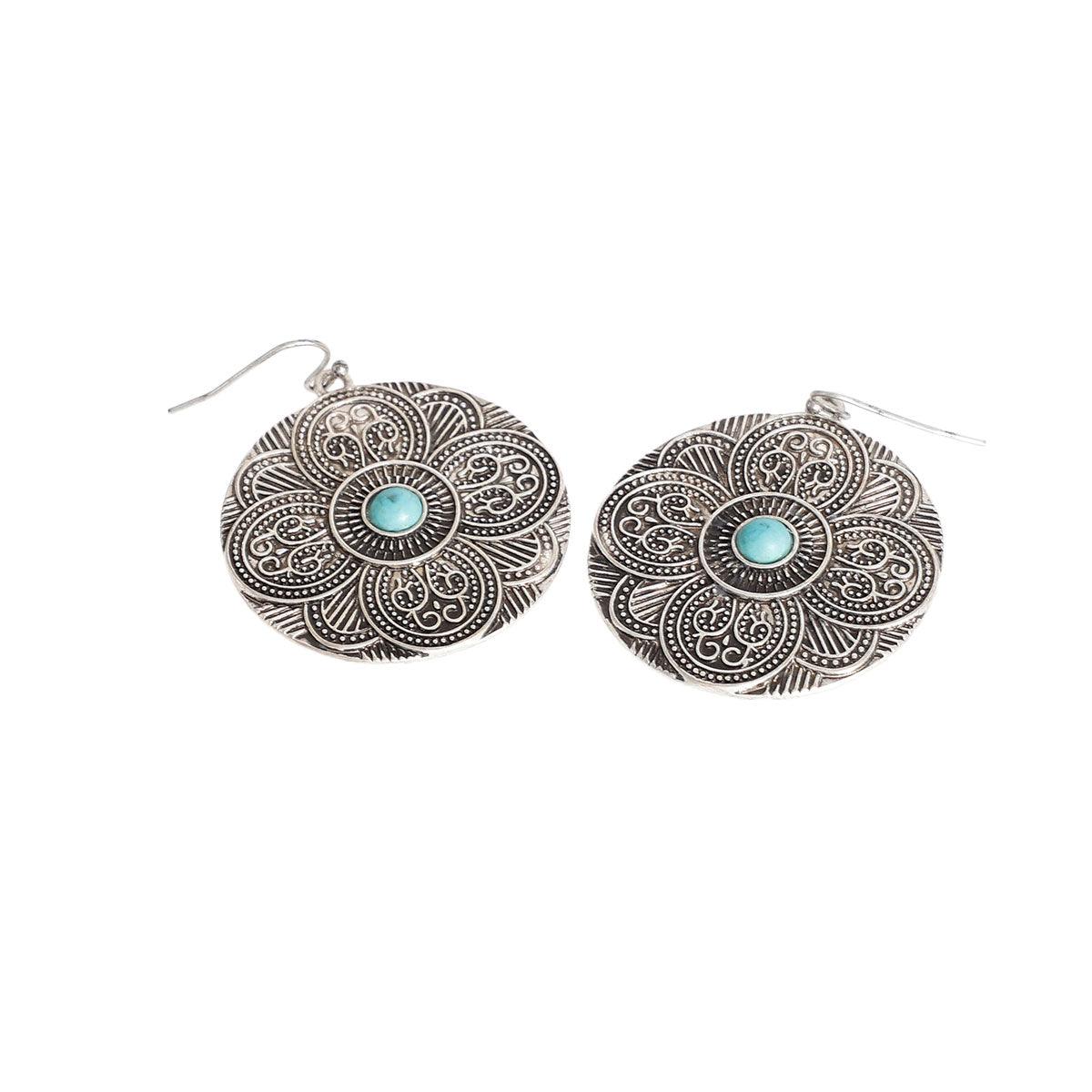 Shop Burnished Silver Engraved Earrings - Get Yours Today