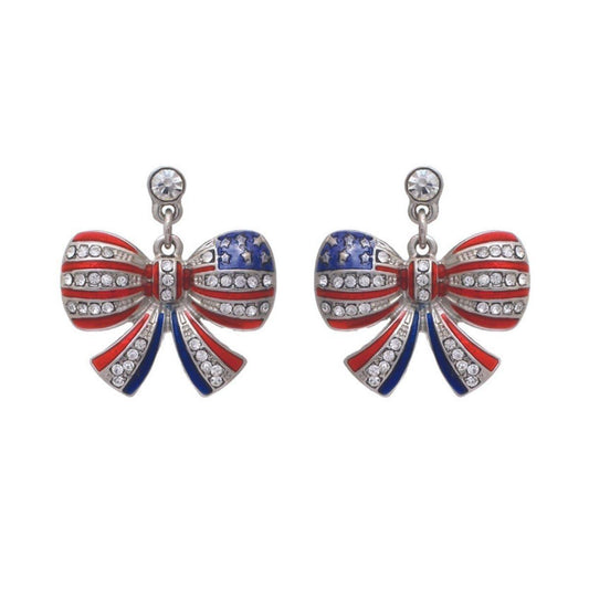 Show Your Love for Country with Patriotic Bow Earrings