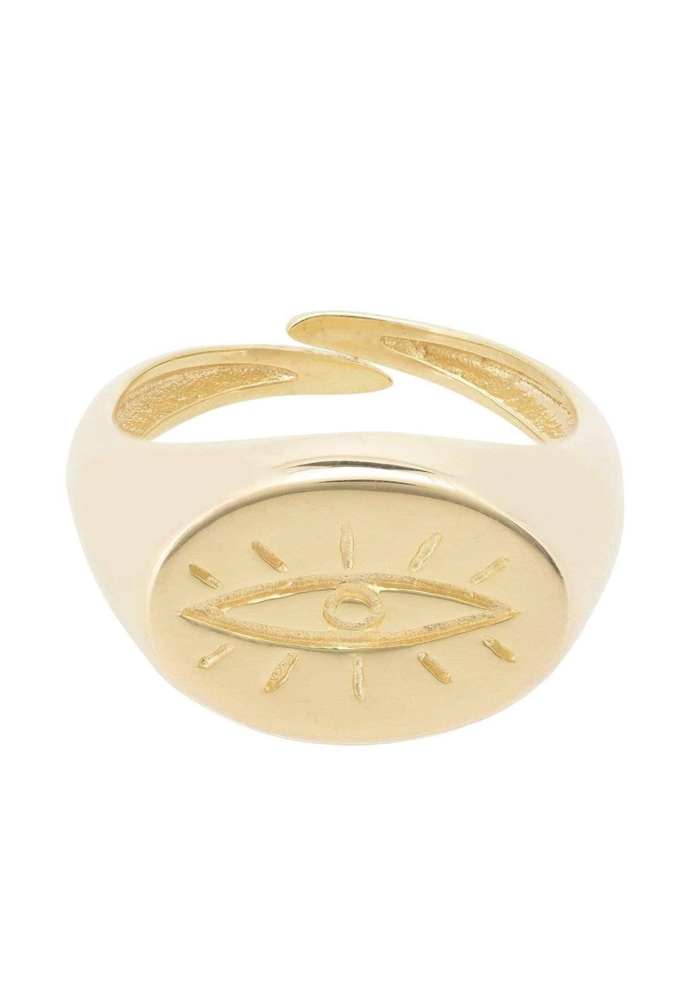 Signet Ring Third Eye Gold Plated