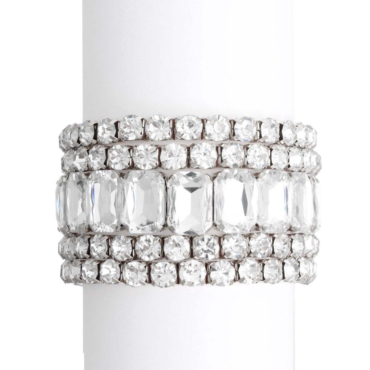 Silvertone & Acrylic Crystal Bracelets