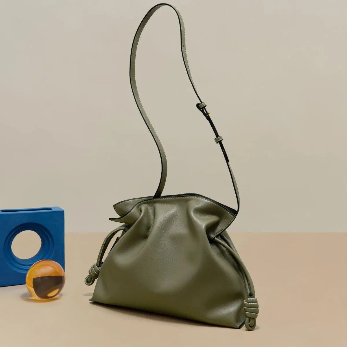 Simple Drawstring Folded Crossbody Bag