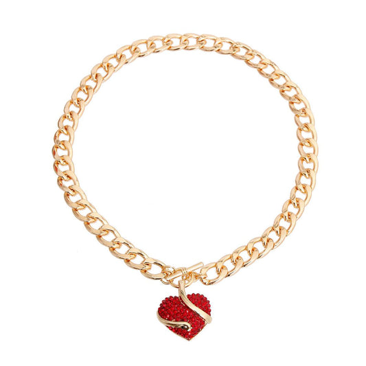 Snake Catches Heart Necklace
