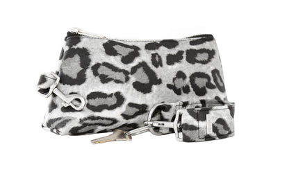 Snow Leopard Vegan Leather 2-Piece Wristlet Set