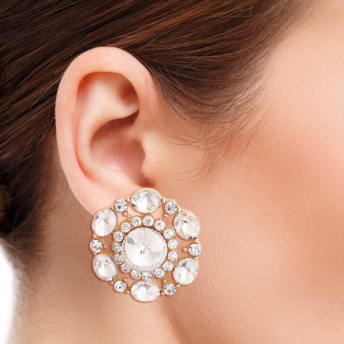 Sparkle Stud Earrings Gold Plated