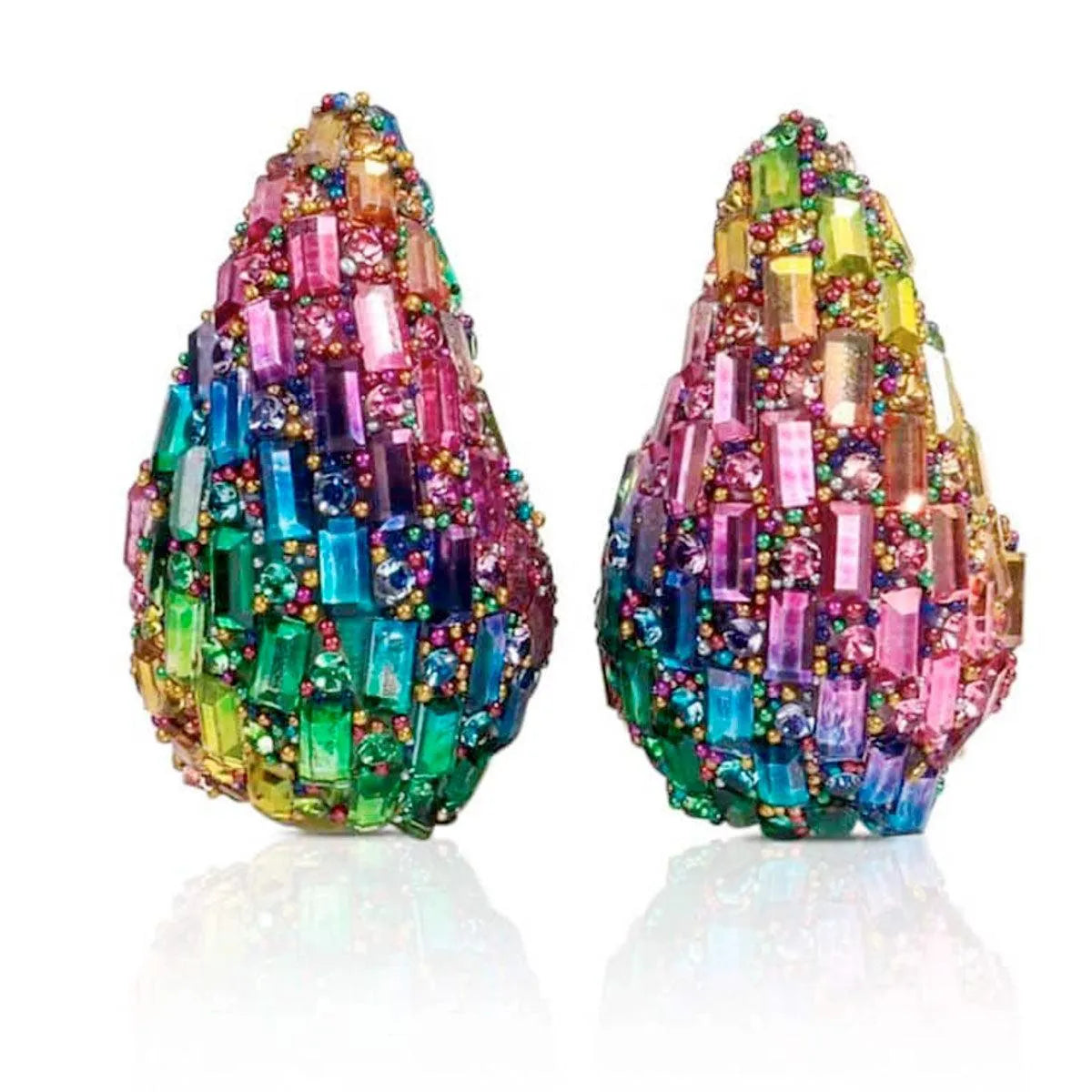 Stay Stylish Trendy Multicolor Teardrop Design Stud Earrings - Fashion Jewelry