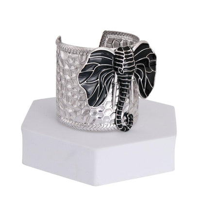 Stunning Black Elephant Head Cuff Bracelet – Must-Have Accessory