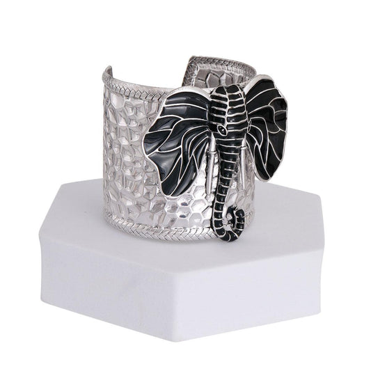 Stunning Black Elephant Head Cuff Bracelet – Must-Have Accessory