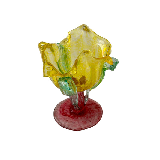 Stunning Blown Glass Art Vintage Flower Sculpture - Shop Now!