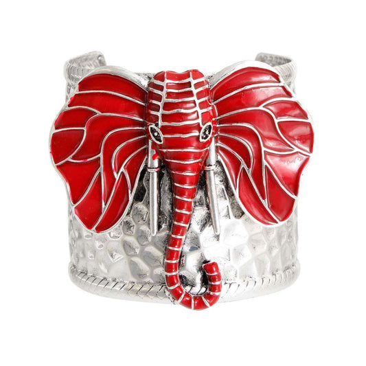 Stunning Red Elephant Head Cuff Bracelet – Must-Have Accessory