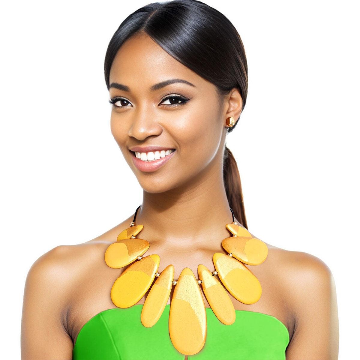 Stunning Yellow Bead Necklace Set: Eye-Catching Jewelry You'll Love